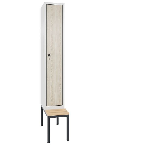 C+P Spind Evolo, 1 Abteil, H2090xB320xT815 mm, Weiß/MDF Esche, 48050-10 S10362