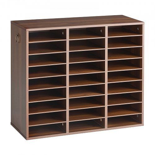 VEVOR Dokumentenablage Holz Schreibtisch Organizer mit 27 Fächern Braun, Akten, Papiere, Verstellbaren Einlegböden Büro, MDF, WJZLFPJRZBC2MQ7Y3001V0