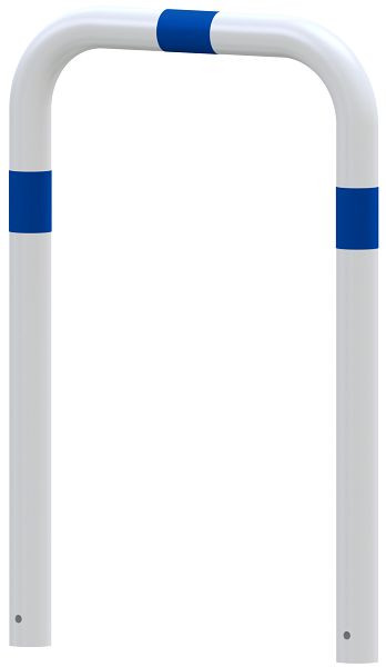 Schake Rammschutzbügel Ø 76 mm, weiß pulverbeschichtet mit blau reflektierenden Streifen, Ø 76 mm, Gesamtbreite: 750mm, 4L77_05BSBL