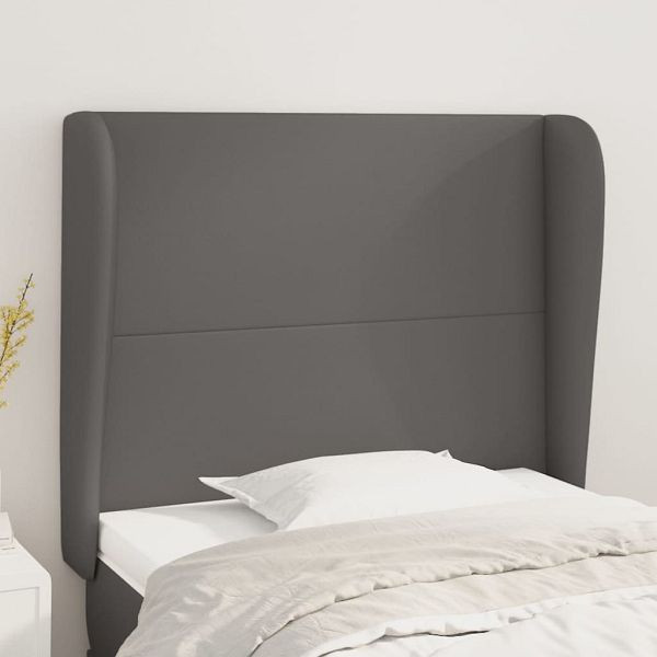 vidaXL Kopfteil mit Ohren Grau 103x23x118/128 cm Kunstleder, 3117764