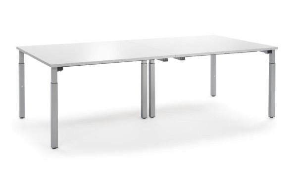 Deskin Konferenztisch System MODUL, Weiß, 3200 x 1600 x 650 mm, Gestell: Alusilber RAL 9006, 349191