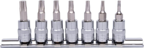 KS Tools 1/4" CHROMEplus Bit-Stecknuss-Satz Torx, 7-teilig, T10-T40, 918.1558
