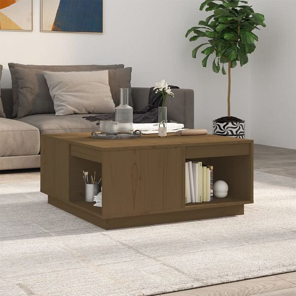 vidaXL Couchtisch Honigbraun 80x81x36,5 cm Massivholz Kiefer, 814527