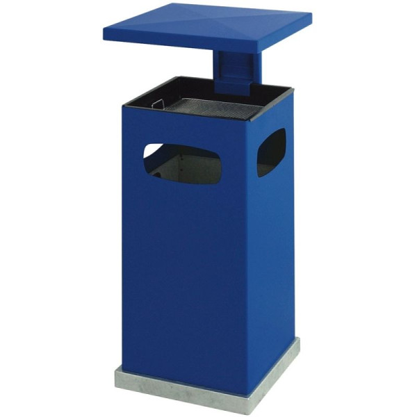 STEIN HGS Ascher-Papierkorb mit abnehmbarem Dach, blau, 70 Liter, 83749.0002