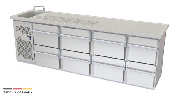 hefa Theke Brillant 28V/1L-ZZZZ, Abmaße: 950 x 2.800 x 650/700 mm, Brillant 28V/1L-ZZZZ
