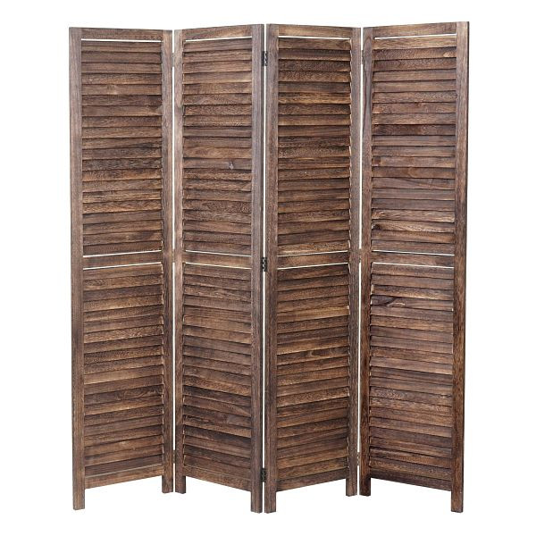 Mendler Paravent HWC-C30, Raumteiler Trennwand Sichtschutz, Shabby-Look Vintage, 170x160cm, braun, 62633