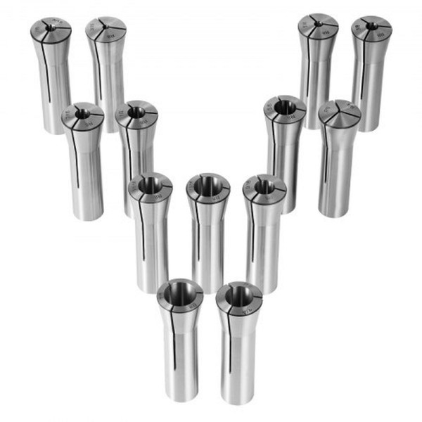 VEVOR 13-tlg. Präzisions-R8-Spannzangensatz 1/8-7/8 Zoll (3,2-22,2 mm) Kohlenstoffstahl für Fräsmaschinen, R8JT13PCSW00O2D91V0