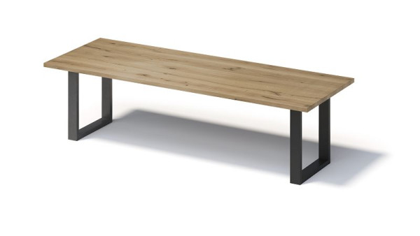 Bisley Fortis Table Regular, 2800 x 1000 mm, gerade Kante, geölte Oberfläche, O-Gestell, Oberfläche: natürlich / Gestellfarbe: schwarz, F2810OP333