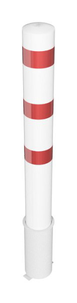 Schake Stahlrohrpoller Ø 193 x 3,6 mm herausnehmbar, ohne Verschluss feuerverzinkt / weiß beschichtet, Gesamtlänge: 2000 mm, 40192HB