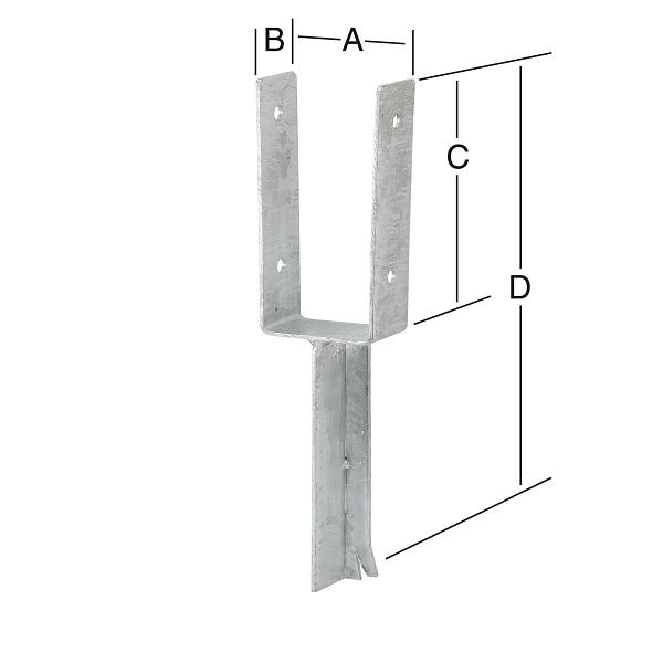 Vormann schwere U-Stützenschuhe, 101 x 50 x 200 feuerverzinkt, VE: 10 Stück, 071307000