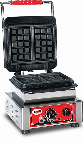 GMG Waffeleisen Bruxelles, 2x (10,2 x 16,4 x 2,6cm), wechselbare Backplatte sehr einfach Montage, 50° bis 300°C, leichte Reinigung, WE-02
