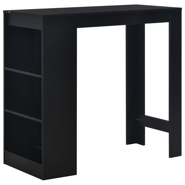 vidaXL Bartisch mit Regal Schwarz 110 x 50 x 103 cm, 280212