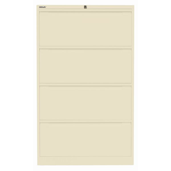 Bisley Hängeregistraturschrank, doppelbahnig, 4 HR-Schubladen, 669 hellelfenbein, DF4669