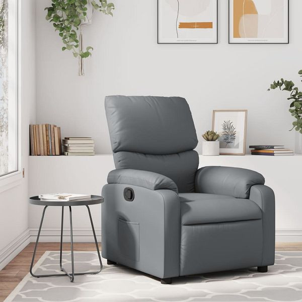 vidaXL Relaxsessel Grau Kunstleder, 373437, 8721012201903