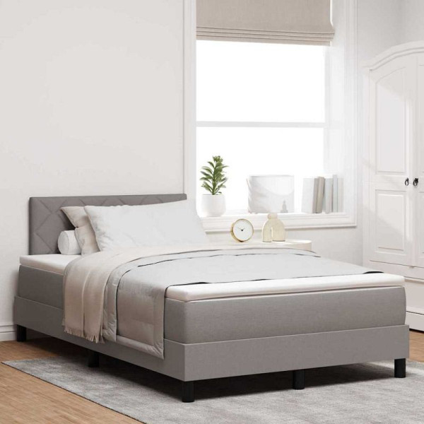 vidaXL Boxspringbett mit Matratze Taupe 120 x 190 cm Stoff, 3338752
