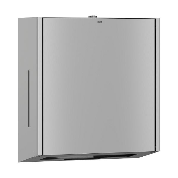 KWC Papierhandtuchspender, EXOS, Edelstahl, 300x325x120 mm, Zylinderschloss, Fassungsvermögen 300-400 Stück Papier mit Z-Faltung, 3600008766