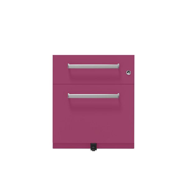 Bisley Rollcontainer Note™, 2 Schubladen, Tiefe 775 mm, Designgriff, 621 beere, NWH79M7BF621