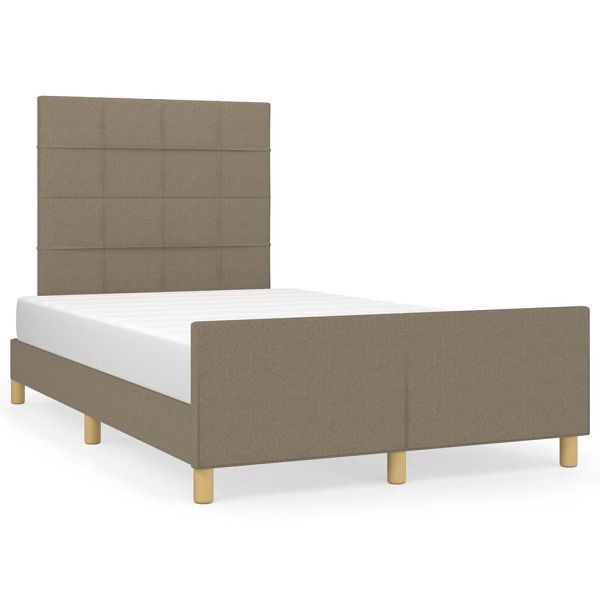 vidaXL Bettgestell mit Kopfteil Taupe 120x190 cm Stoff, 3270517