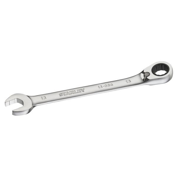 Stanley FATMAX Ringmaulschlüssel mit Ratsche 13 mm, 72 Zähne, 12-Kant, 15° gekröpft, FMMT13086-0