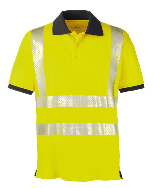 4PROTECT Warnschutz-Poloshirt ORLANDO, leuchtgelb/grau, Größe: M, 3434-M