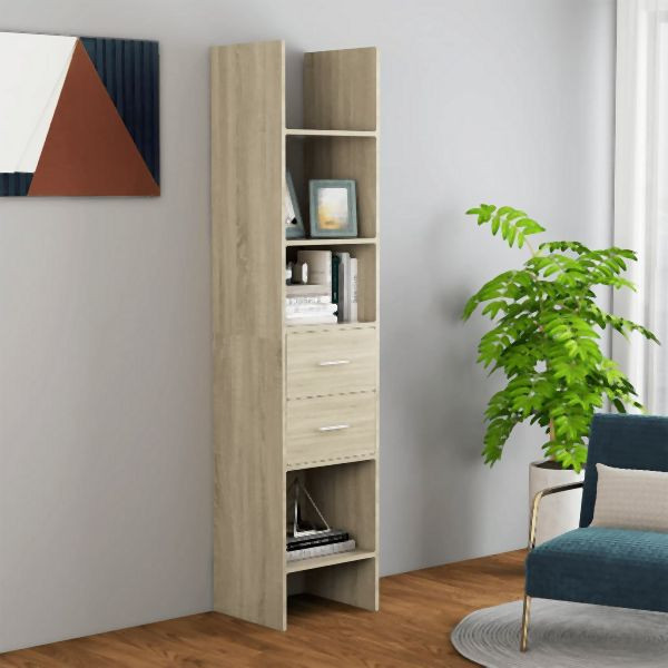 vidaXL Bücherregal Sonoma-Eiche 40x35x180 cm Holzwerkstoff, 803419
