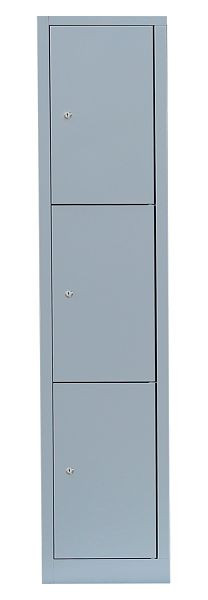 Lüllmann Stahl-Fächerschrank, 1800 x 415 x 500 mm, Lichtgrau/Lichtgrau, 523310