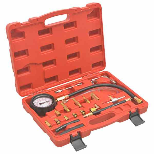 vidaXL Kraftstoff-Einspritzdruck-Prüfer-Set, Rot, 210576