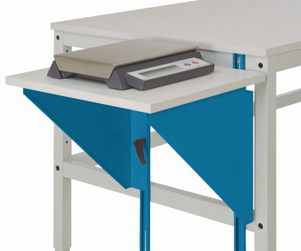 Manuflex Höhenverstellbarer Tischansatz für Arbeitstische und Werkbänke, B x T 500 x 1200 mm, Brillantblau, AU0008.5007
