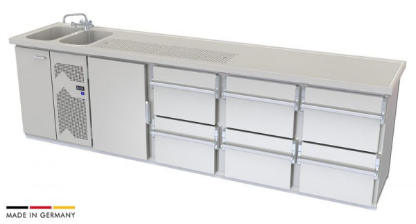 hefa Theke Brillant 4V/2L-TZZZ, Abmaße: 950 x 3.000 x 650/700 mm, Brillant 4V/2L-TZZZ