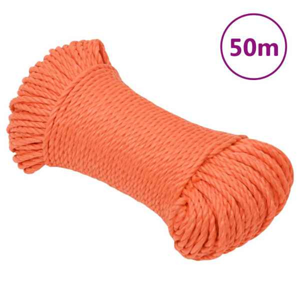 vidaXL Arbeitsseil Orange 6 mm 50 m Polypropylen, 152924