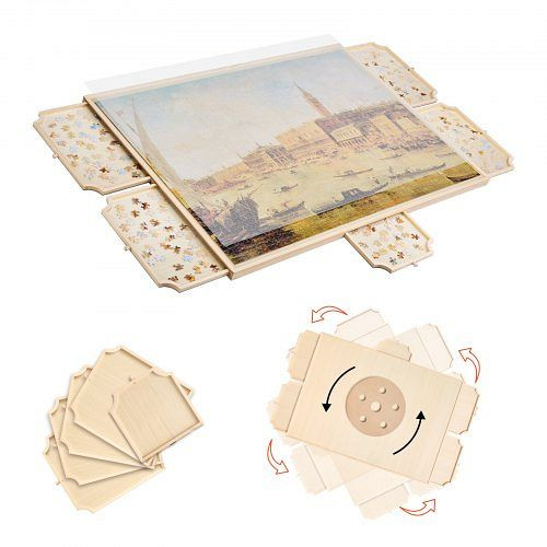 VEVOR 2000-teiliges drehbares Puzzlebrett mit 5 Schubladen & Abdeckung, tragbarer Puzzletisch (1045x763x36 mm), ZMPTB2000JXWP3K58001V0
