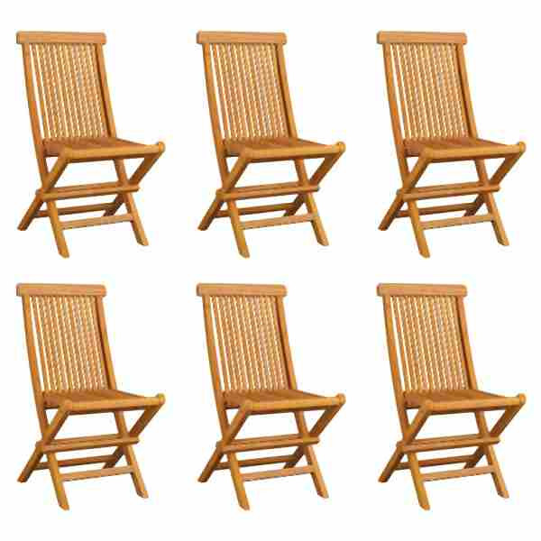 vidaXL Klappbare Gartenstühle 6 Stück Massivholz Teak, 3065527