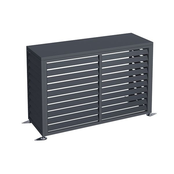 T&J EMIL Wärmepumpenverkleidung ANTHRAZIT, 140 x 50 x 97 cm, Stahl verz. pulverbesch., inkl. Montagematerial, Kartonverpackt, 21845