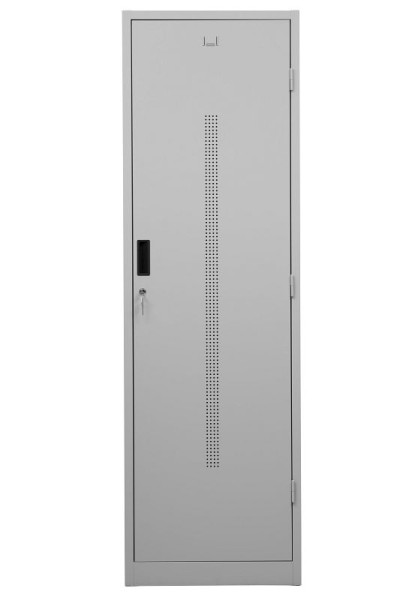 Gürkan Sattelschrank, 60 x 60 x 195 cm, Lichtgrau, EU Zylinderschloss, SSC.19, 107540