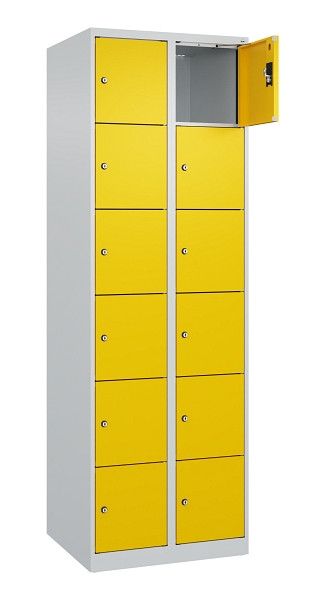 C+P Schließfachschrank Evolo PLUS, 12 Fächer, 1850x600x500mm, 7035/1023, 049000-206 S10001