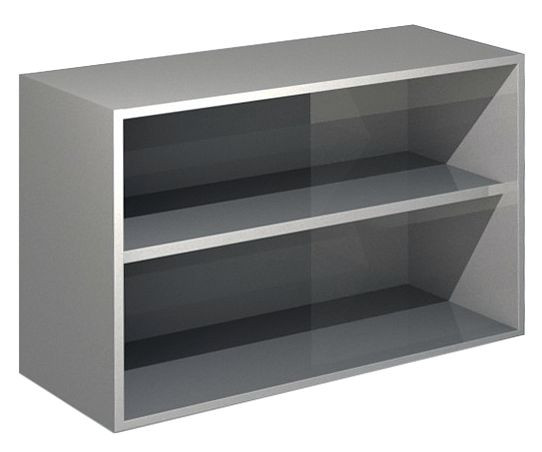 KBS Wandhängeschrank offen B 80 cm, Außenmaterial: Chromnickelstahl CNS 18/10 AISI 304, 91312107