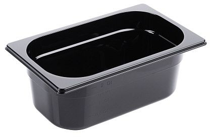 Contacto GN-Behälter 1/4, 100 mm Polycarbonat, schwarz, 3814/100