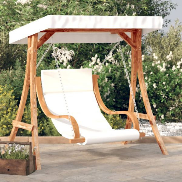 vidaXL Hollywoodschaukel mit Auflage und Dach Massivholz Fichte, 3200629