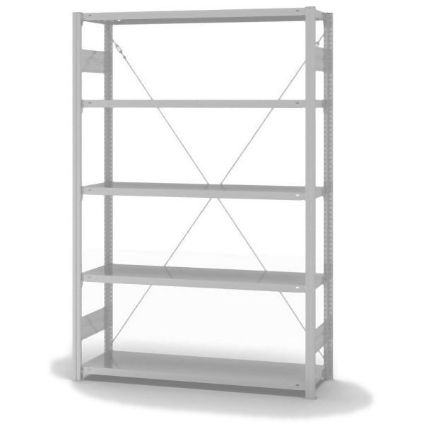 hofe Grundregal, zerlegt, 5 Böden 2000 x 400 x 1300 mm, lichtgrau ähnlich RAL 7035 ableitfähig kunststoffbeschichtet, HKG20413ESD