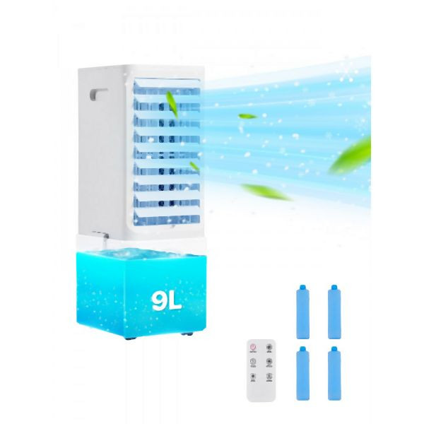 VEVOR Verdunstungskühler Mobil Klimagerät 9L 15574L/min Luftkühler 2 Eisboxen, BXZFLQQJJKBKLLPBQV2
