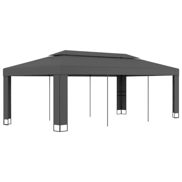 vidaXL Pavillon mit Doppeldach 3 x 6 m Anthrazit, 47953