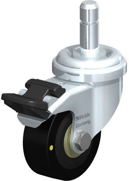 Blickle LRA-VPA 50K-FI-EL-ES Apparate-Lenkrolle mit Einsteckstift & Feststeller, Vollgummi, Schwarz, 459685