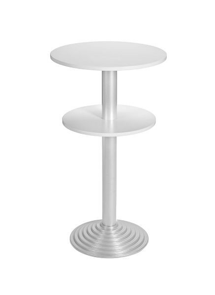Bisley MULTI Desking Stehtisch, rund, 2 Platten, aluminium, 38 mm, Dekor G grau, H 740 x D 600 mm, SR206G300