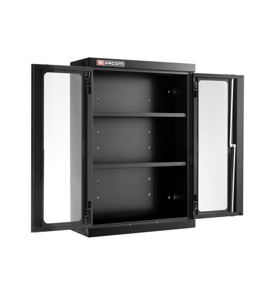 Facom JLS3 EINSEITIGER AUFSATZSCHRANK MIT 2 GLASTÜREN SCHWARZ, JLS3-MHSPVBS