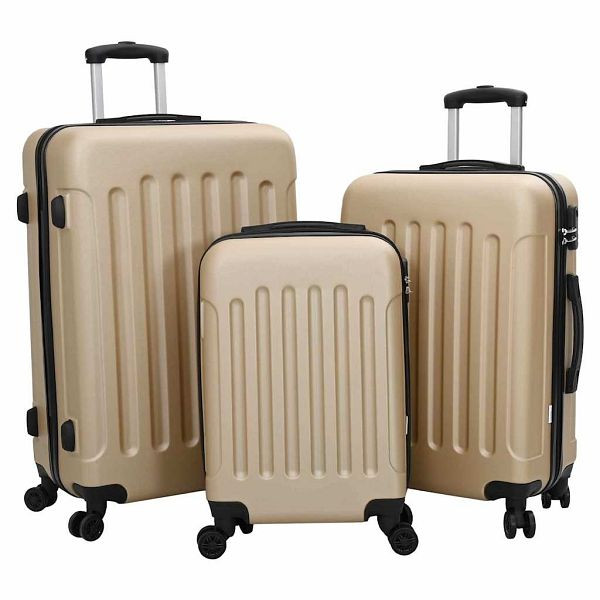 vidaXL Koffer Set 3-teilig Champagner 50 x 31 x 78 cm ABS Plastik, Stahl, 42006257