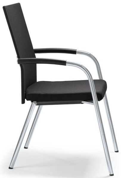 Deskin Besucher- und Konferenzstuhl RIVA 4, Schwarz, 570 x 680 x 920 mm, Gestell: Verchromt, 280691