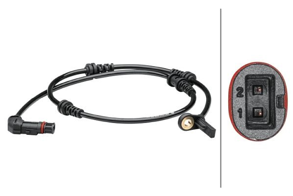 HELLA Sensor, Raddrehzahl, 2-polig, Gesamtlänge: 856mm, 6PU 012 679-321