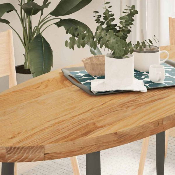 vidaXL Tischplatte Hellbraun 140x60x4 cm Massivholz Eiche Oval, 4009052