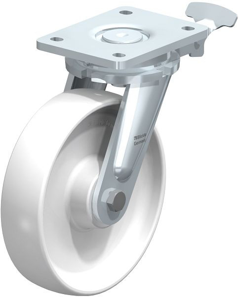 Blickle LO-PO 200K-RI4 Stahlgeschweißte Schwerlast-Lenkrolle, Polyamid, Weiß, 311209