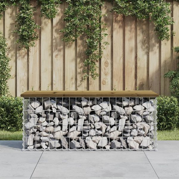 vidaXL Gartenbank aus Gabionen 103x44x42 cm Kiefernholz Imprägniert, 834361
